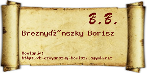 Breznyánszky Borisz névjegykártya